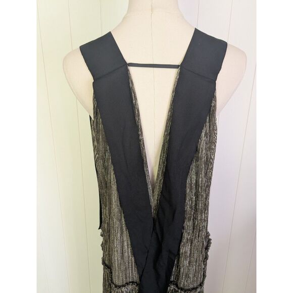 Sabina Musayev Black  & Gold Ray Metallic Dress - Large - Shoulder ties - Picture 3 of 11